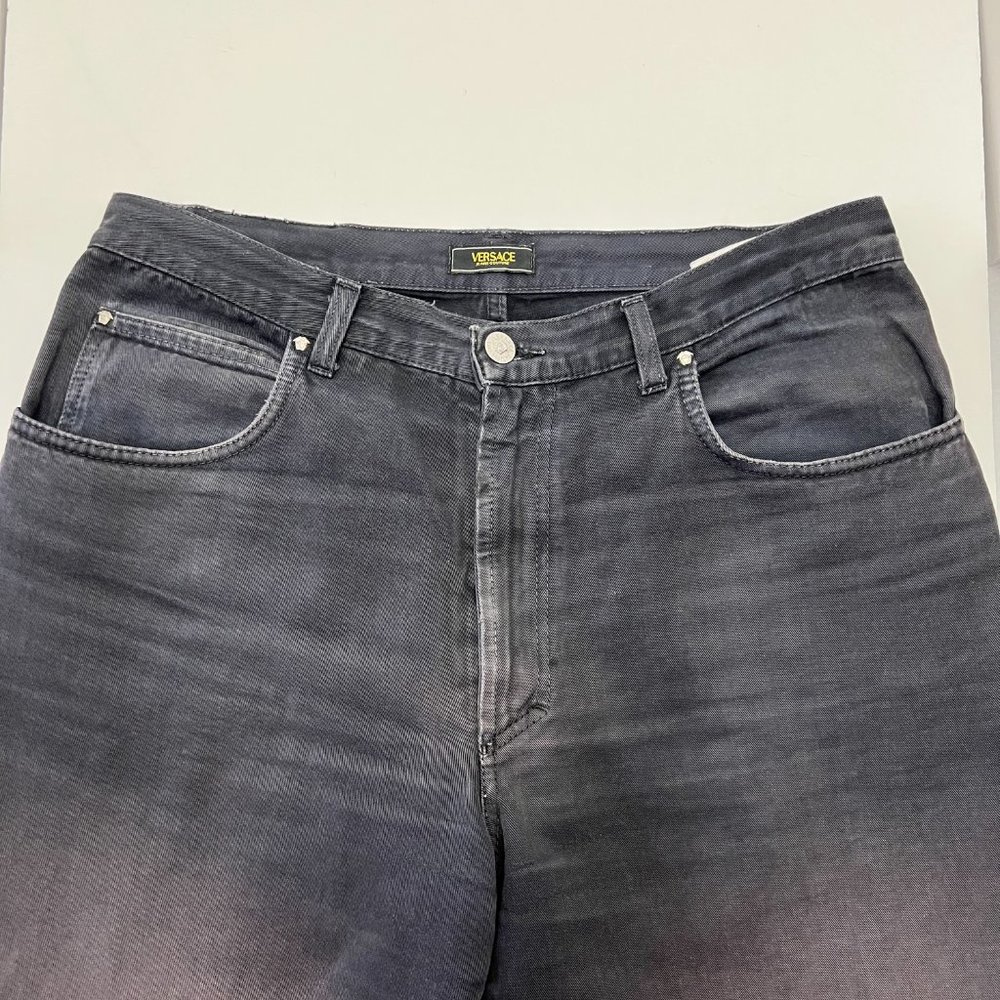 VERSACE Couture Black Jeans Vintage Made in Italy Size US32 EU48 Relaxed Fit